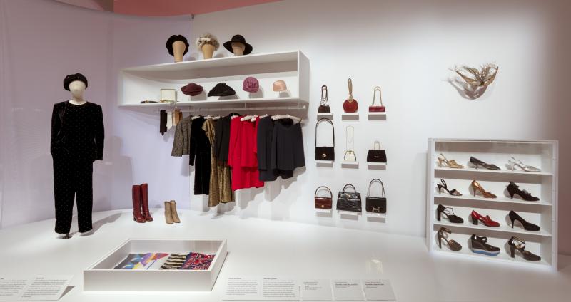 Photograph of installation which simulates a section of Véronique’s closet.