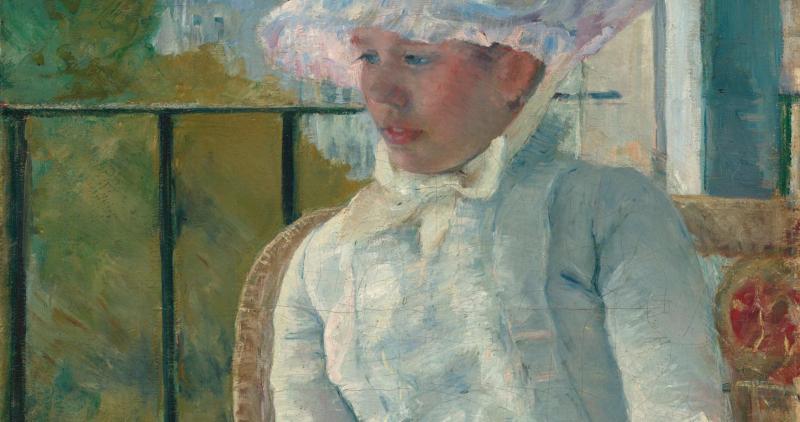 A painting by Mary Cassatt titled, "Young Girl at a Window"