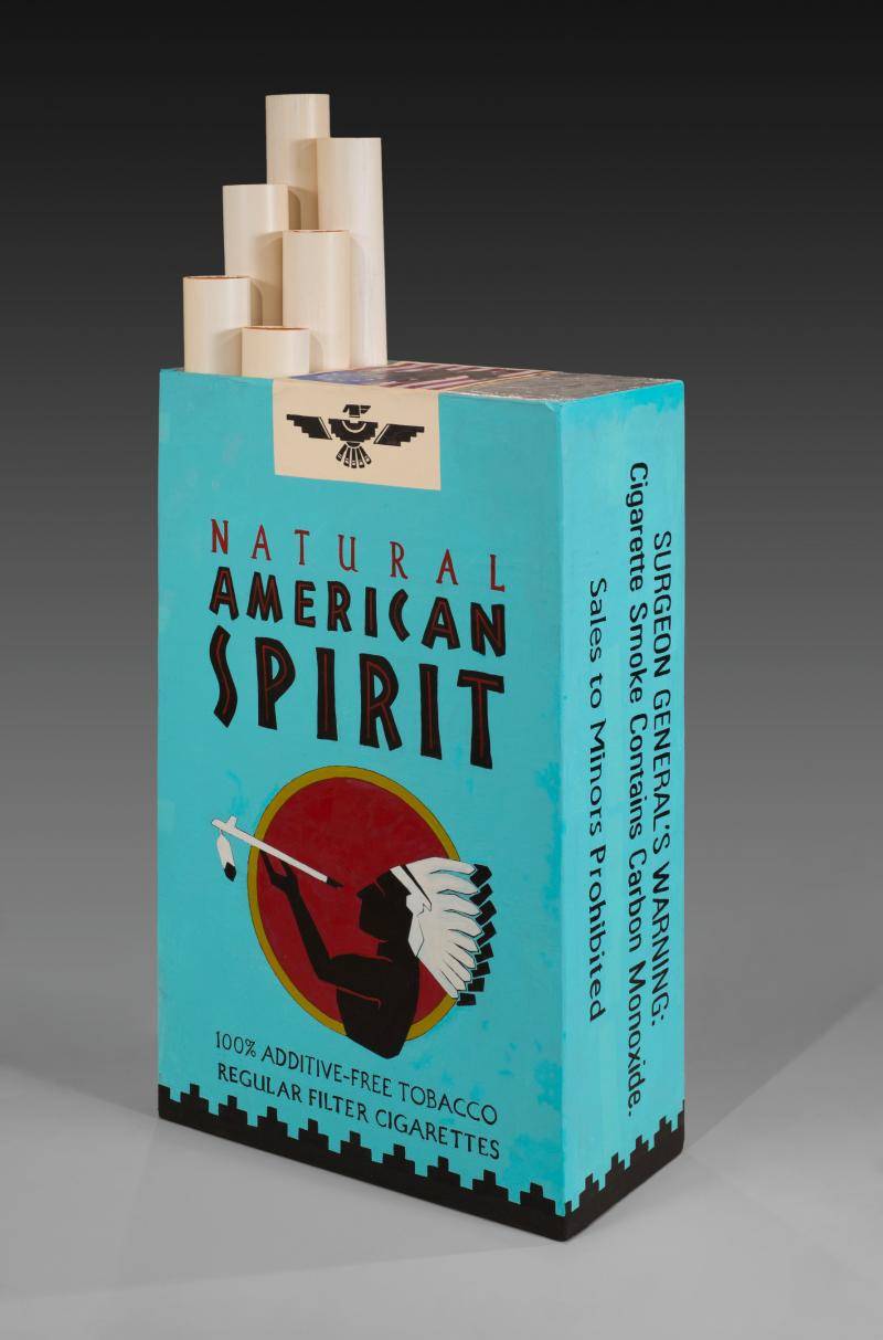 Painting of an American Spirit pack of cigarettes