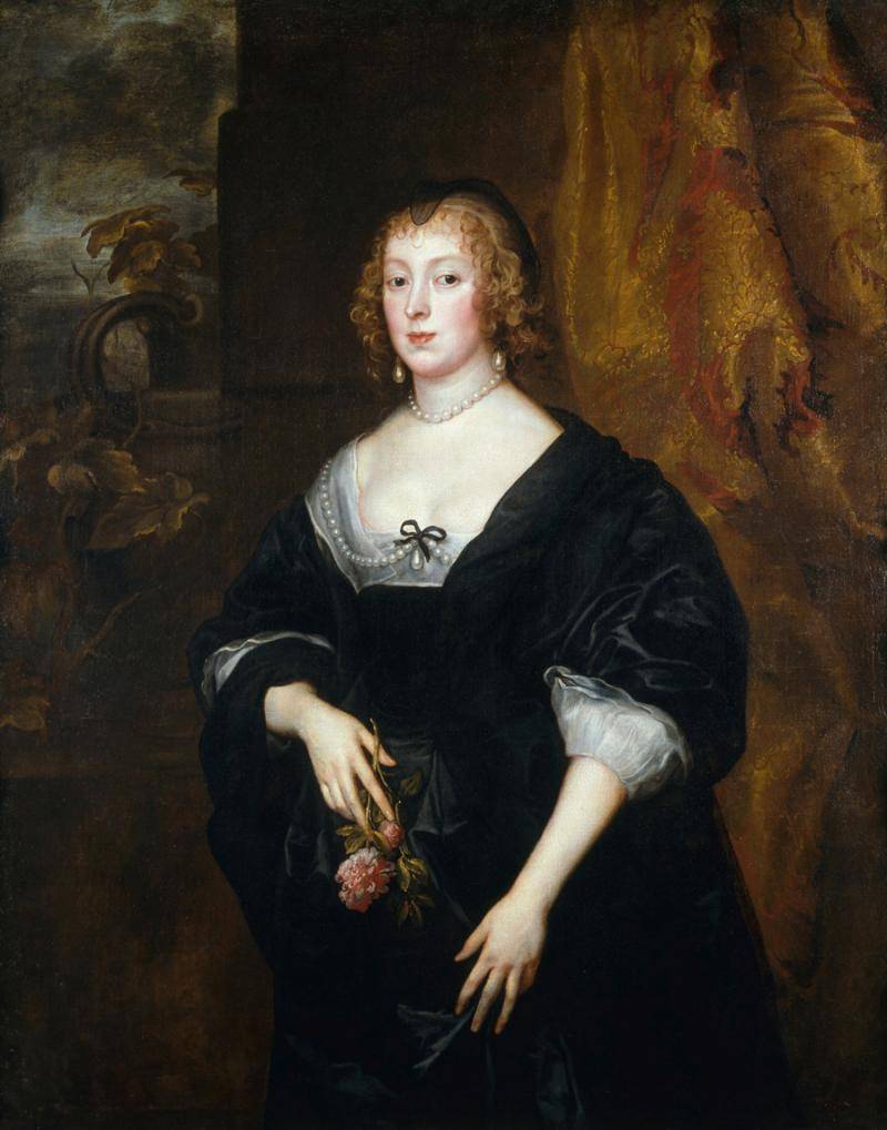 Portrait of a young widow in a black dress.