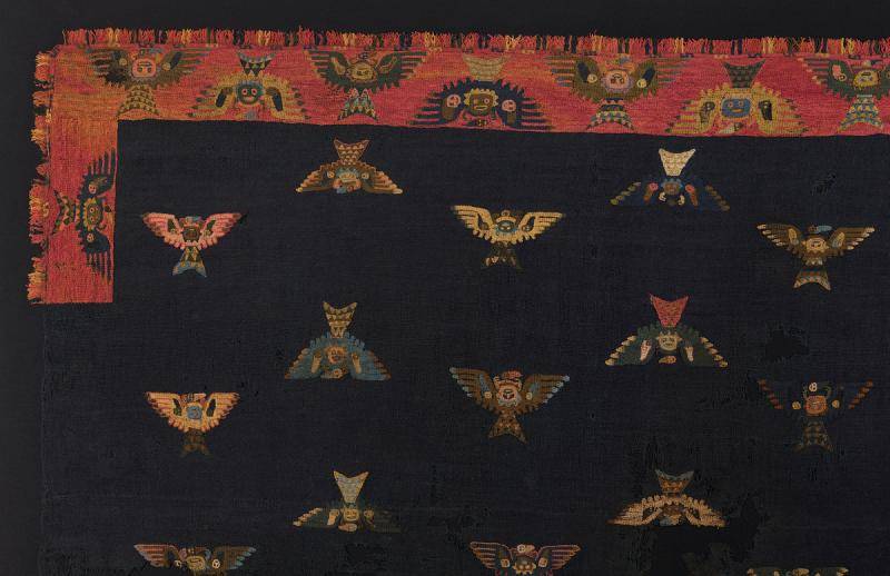Embroidered mantle decorated with flying supernatual beings