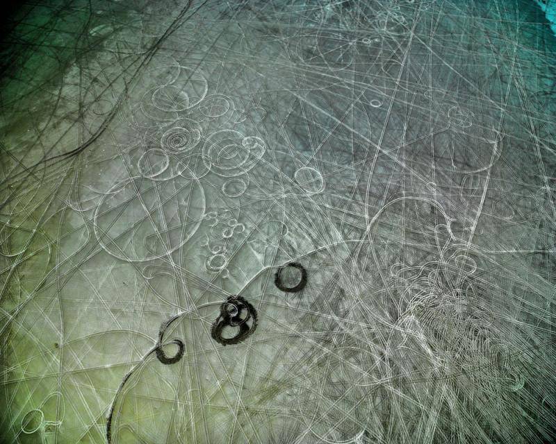 Photograph of tire tracks in the environment