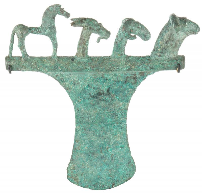 Bronze sculpture of horse statuettes and goats