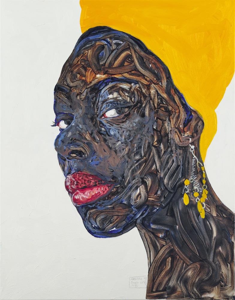 Profile of a Black woman wearing a yellow headwrap