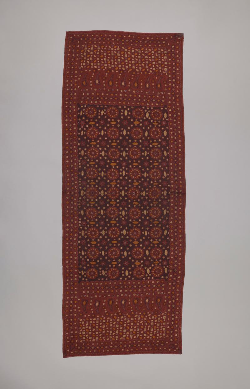 Long silk red patterned cloth 