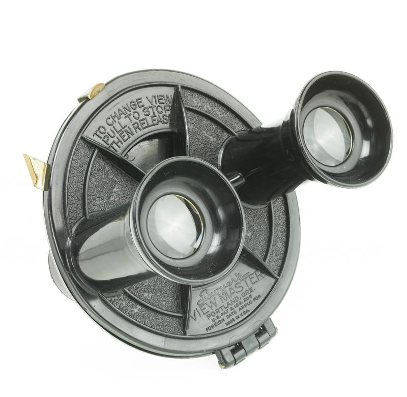 black and white photo of early view master