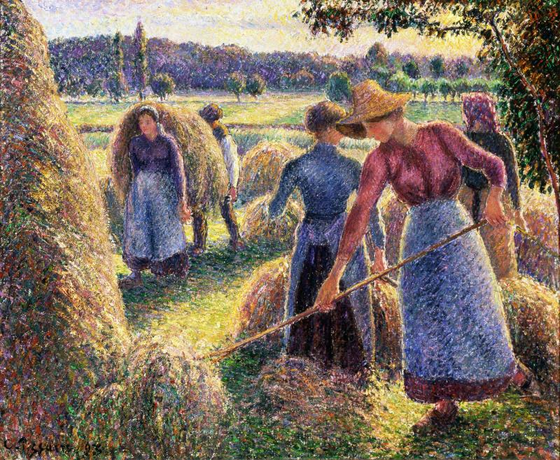 Women working in the hay fields