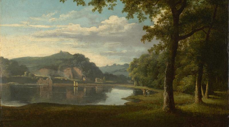 Scenic mountain lake scene