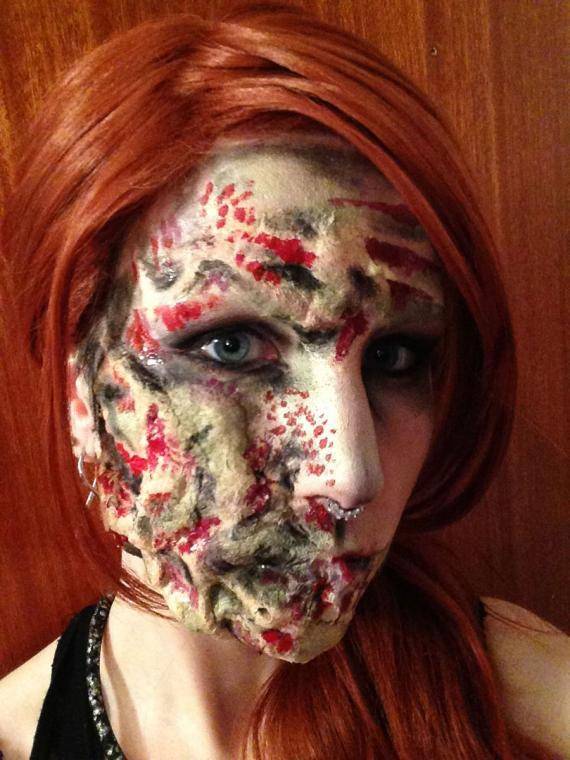 zombie makeup on artist Colleen Audrey