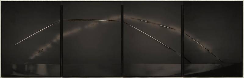 Heliograph #77 by Chris McCaw, which is four unique gelatin silver paper negatives