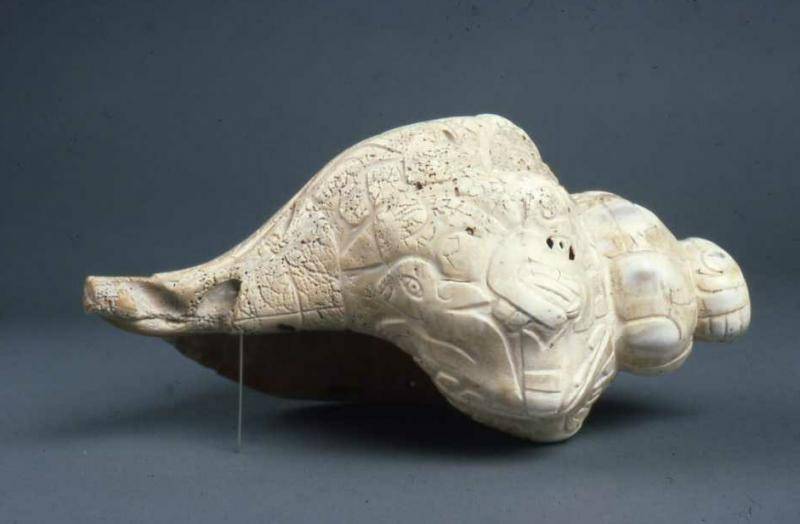 Unknown Mixtec Artist, Carved Conch Shell Horn