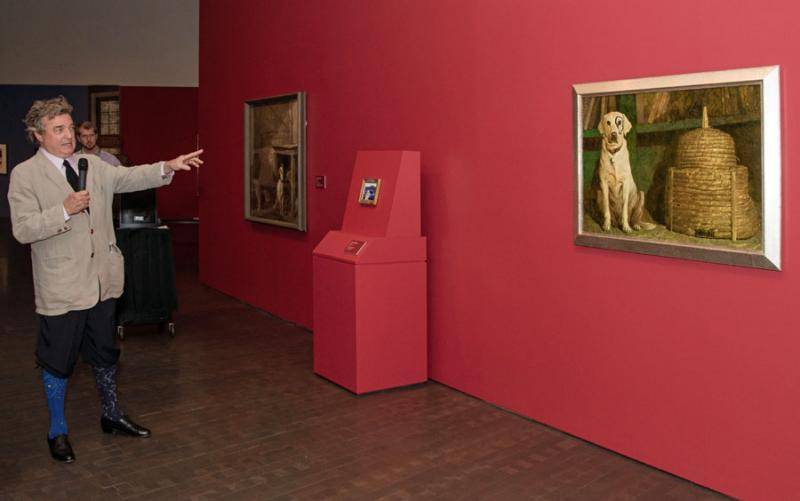 Jamie Wyeth with his painting Kleberg