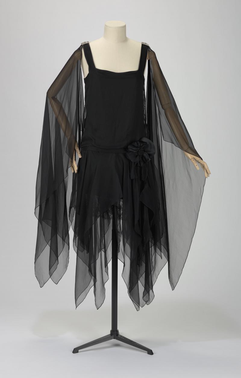 Yves Saint Laurent, Black Silk Chiffon Dress, Haute Couture Spring-Summer 1982